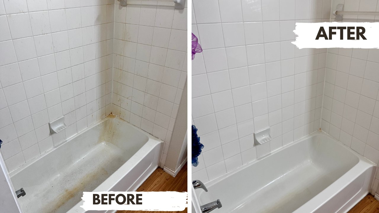 Bathroom deep clean before and after